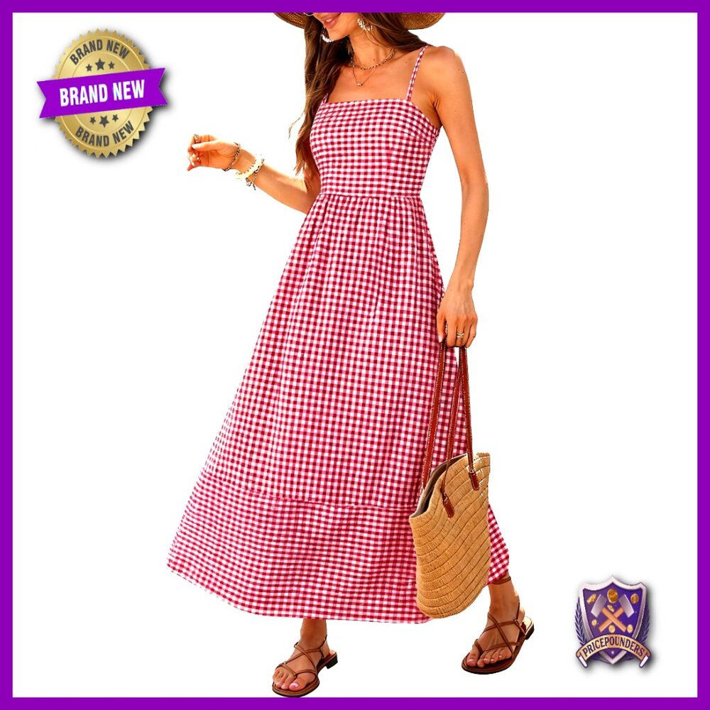 Maxi Dress Rayon Spaghetti Strap Back Smocked Flowy Boho Summer Casual